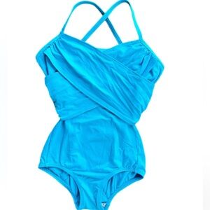 Body Wrappers  Girls Blue Wrap Dance Leotard/Bodysuit Size XS
